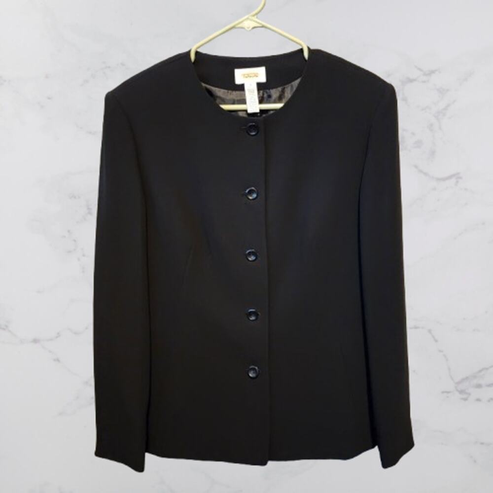Talbot's Black Blazer Jacket Size 10 EUC * button front